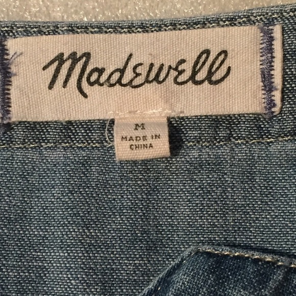Madewell Lace-up Denim Top Medium Denim Wash - Picture 8 of 10